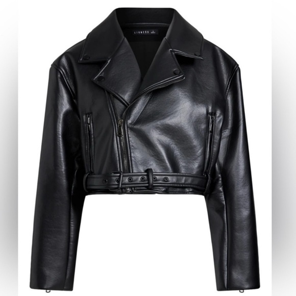 Lioness Staten Black Vegan Motorcycle Buckle Jacket - NWT - Picture 2 of 5